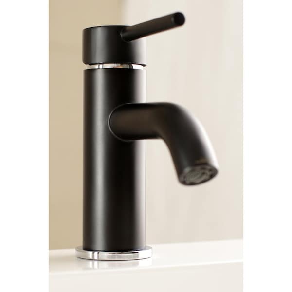 LS8227DL Concord Single-Handle Bathroom Faucet W/Push Pop-Up, Blk/Chrm